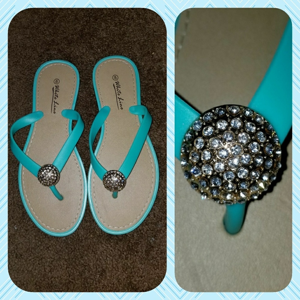 Rhinestone Jewel Turquoise Sandal